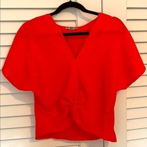 Zara bright orange twist tie top